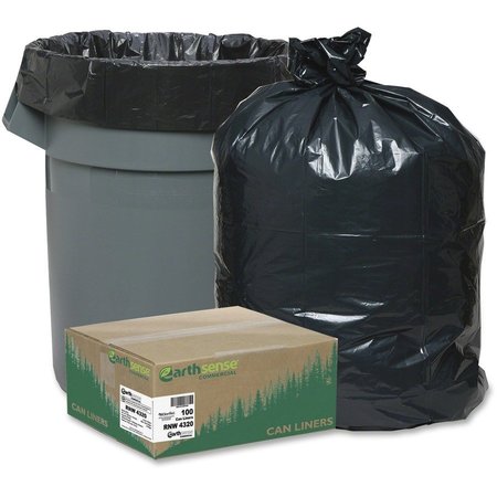 WEBSTER 56 gal Trash Bags, XL, 2 mil (51 Micron), Black, 100 PK WBIRNW4320